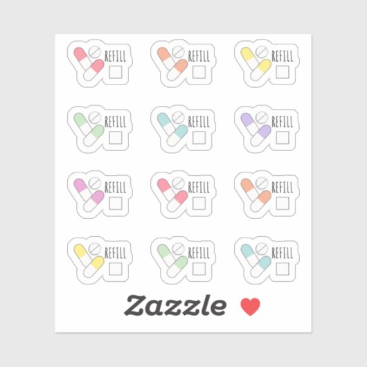 お薬補充リマインダー 医療用ピルトラッカー プランナー シール (シート)