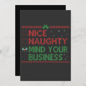 お行儀が悪い かわいい サンタ クリスマス プレゼント 招待状 (正面/裏面)