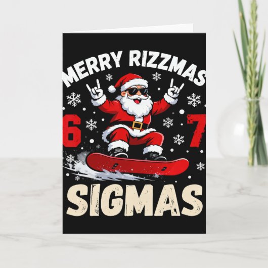 お行儀が悪い 67 面白い 6-7 メモ スラング トレンドのクリスマス カード (正面)