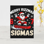 お行儀が悪い 67 面白い 6-7 メモ スラング トレンドのクリスマス カード (黄色い花)