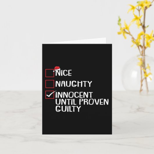 お行儀が良い お行儀が悪い 無実の罪 証明されるまで有罪の クリスマス カード (黄色い花)