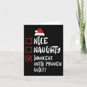 お行儀が良い お行儀が悪い 無実 証明されるまで無罪のクリスマス カード (正面)