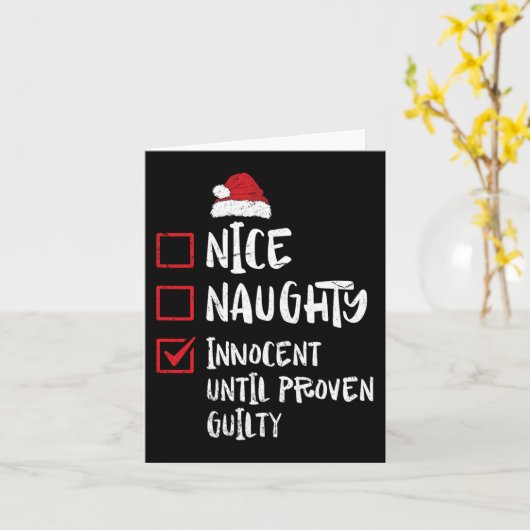 お行儀が良い お行儀が悪い 無実 証明されるまで無罪のクリスマス カード (黄色い花)