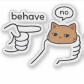 お行儀よく/ノ オレンジキャット, 面白い猫 シール (正面)