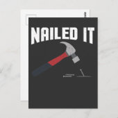 お見事!面白いハンマーと釘 - 大工ギフト ポストカード (正面/裏面)