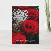 お見舞いカードバラはまだ壁を越えて成長 カード (正面)