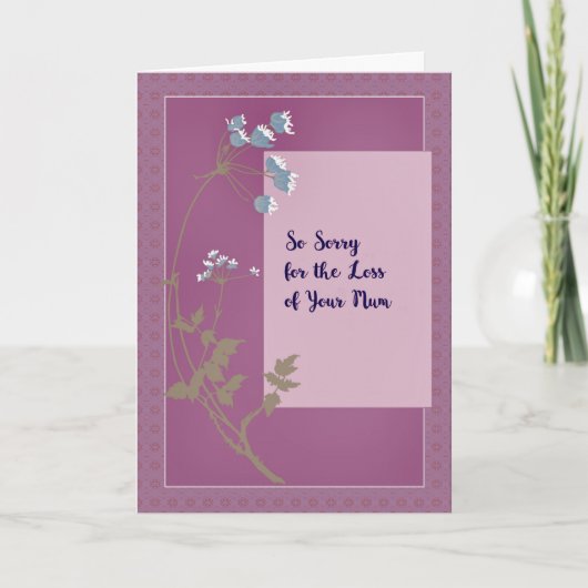 お見舞いカード花付きムラベンダーの紛失 カード (正面)