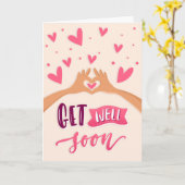 お見舞いハート カード (黄色い花)