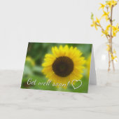 お見舞い:明るく快活なヒマワリ カード (黄色い花)