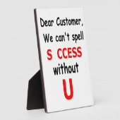 お親愛客様お客様がいないと成功を綴れない フォトプラーク (側面)