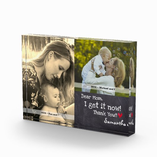 「お親愛母さん、分かりました感謝していよ」-パーソナライズされた フォトブロック (右)