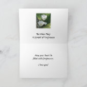 お許し下さい:白いチューリップの花 カード (内部)