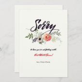 お詫びのグリーティングカード 招待状 (正面/裏面)