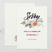 お詫びのグリーティングカード 招待状 (正面/裏面)