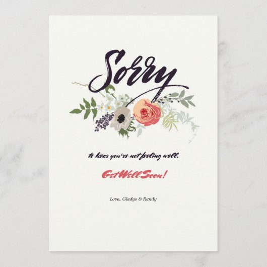 お詫びのグリーティングカード 招待状 (正面)