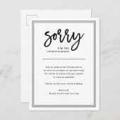 お詫び | キャンセルまたは延期 案内ポストカード (正面/裏面)