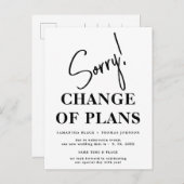お詫び 延期結婚式日程変更のお知らせ ポストカード (正面/裏面)