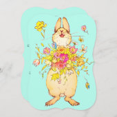 お話しカード　thank you♡rabbit 案内状 (正面/裏面)