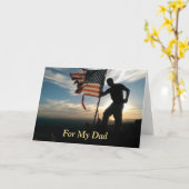 お誇りを持った前軍隊父の日札 カード (黄色い花)