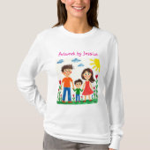 お誇りを持った子様のアートワーク絵を描の Tシャツ (正面)