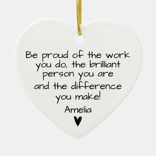 お誇りを持った礼は仕事だ セラミックオーナメント (正面)