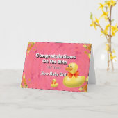 お誕生おめでとう新生児 カード (黄色い花)