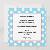 お誕生おめでとう！パーソナライズ ツリー 出生発表カード (裏面)