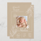 お誕生おめでとう 世界へようこそ 誕生カード 招待状 (正面/裏面)