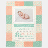 お誕生情報 フォト 赤ちゃん フリースブランケット (正面)