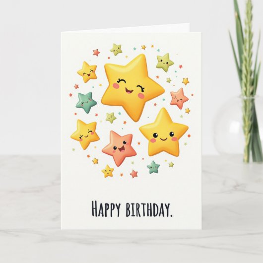 お誕生日おめでとうございます星カード カード (正面)