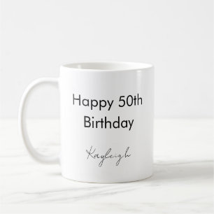 お誕生日おめでとうございます50歳記念カスタムデザイン コーヒーマグカップ