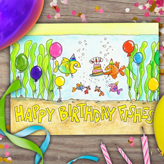 お誕生日おめでとうございます フィッシュ ポストカード