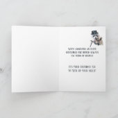 お誕生日おめでとうございます フォーマルなアライグマ動物 Sir カード (内部)