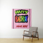 お誕生日おめでとうございます - 名前をカスタマイズ タペストリー (インサイチュ)