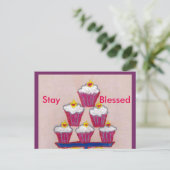 お誕生日おめでとうございます 幸せが続きますように ポストカード (スタンド正面)