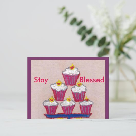 お誕生日おめでとうございます 幸せが続きますように ポストカード (スタンド正面)