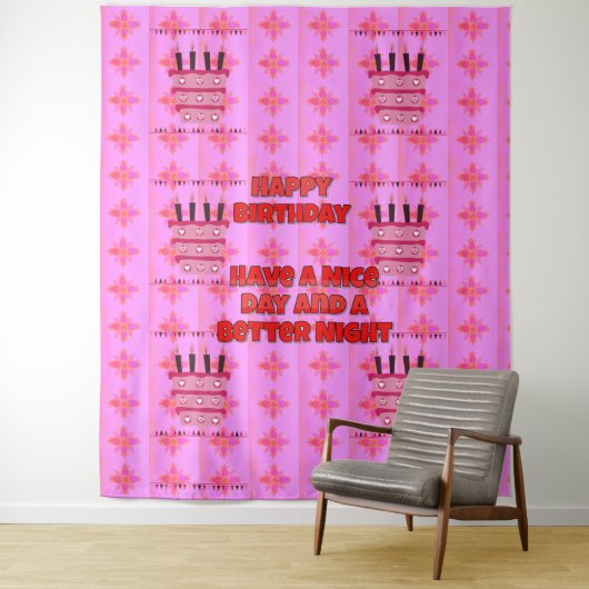 お誕生日おめでとうございます！素敵な一日とより良い夜を過ごしてね タペストリー (インサイチュ)