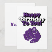 お誕生日おめでとうございます 紫の招待状 招待状 (正面/裏面)