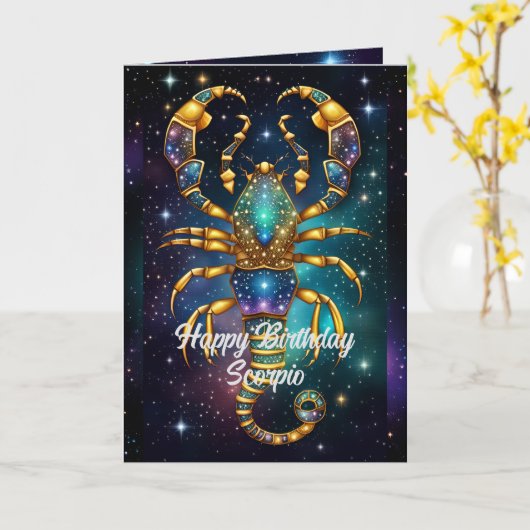 お誕生日おめでとうさそり座 カード (黄色い花)