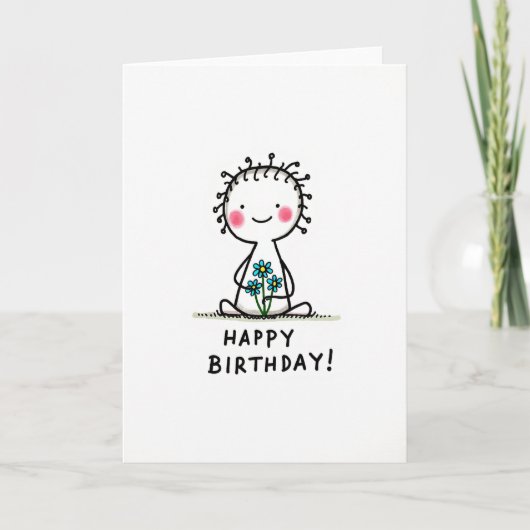 お誕生日おめでとうのイラストカード カード (正面)