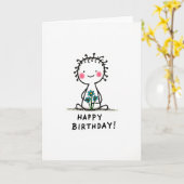 お誕生日おめでとうのイラストカード カード (黄色い花)