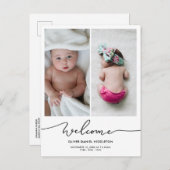 お誕生日おめでとうのスクリプモダント写真 案内ポストカード (正面/裏面)