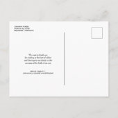 お誕生日おめでとうのスクリプモダント写真 案内ポストカード (裏面)