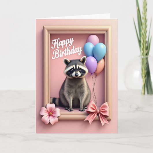 お誕生日おめでとうの動物カード カード (正面)