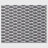お誕生日おめでとうの文字が入った古いカセットテープ ラッピングペーパー (フラット)