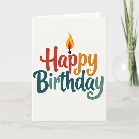 お誕生日おめでとうの炎のカード カード (正面)