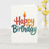 お誕生日おめでとうの炎のカード カード (黄色い花)