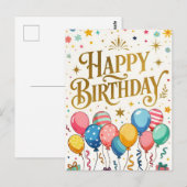 お誕生日おめでとうの祝い ポストカード (正面/裏面)