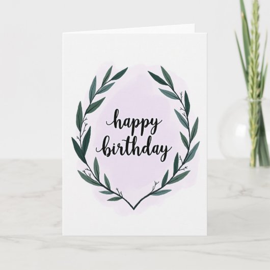 お誕生日おめでとうの葉のカード カード (正面)