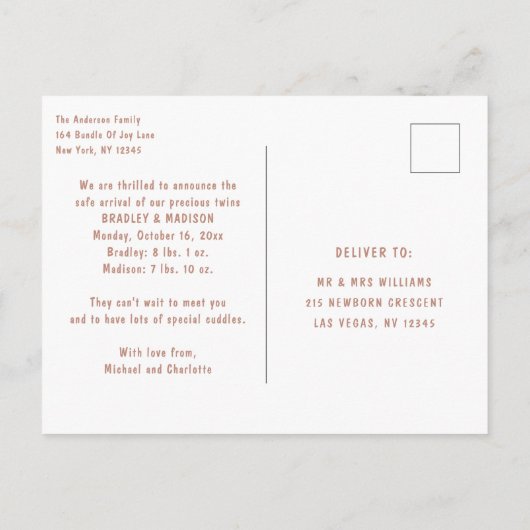 お誕生日おめでとうはがき | Womb Mates 案内ポストカード (裏面)